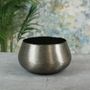 Hyde Park Brush Metal Pot Cover Large Brushed Smoke Black