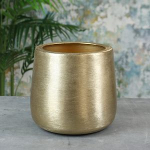 Greenwich Brushed Metal Planter Medium Brushed Gold