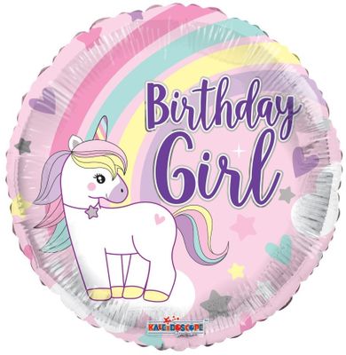 Eco Balloon - Birthday Girl Unicorn (18 Inch)
