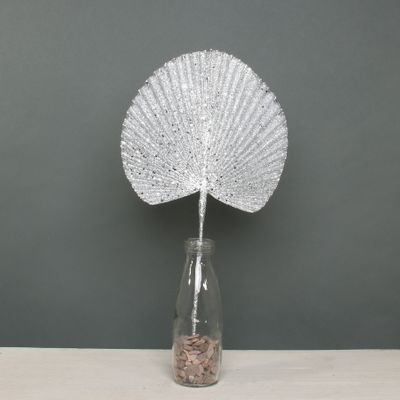 Glitter palm fan Silver 