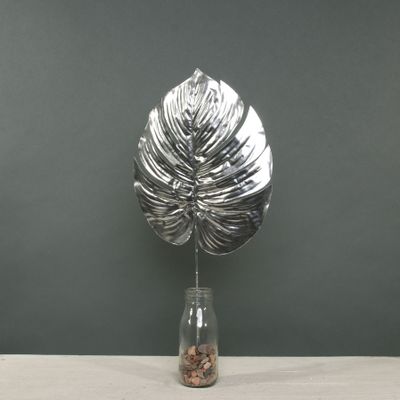 Metallic Monstera leaf med Silver 