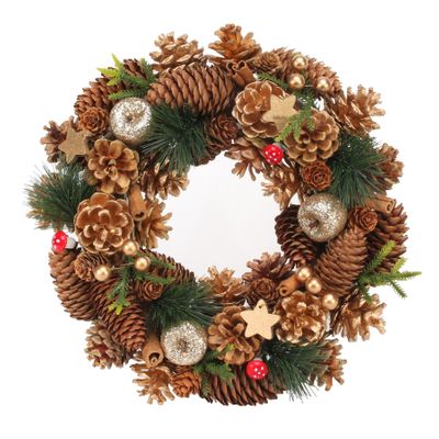 30cm Woodland / Wooden Gold Stars / Fruit wreath