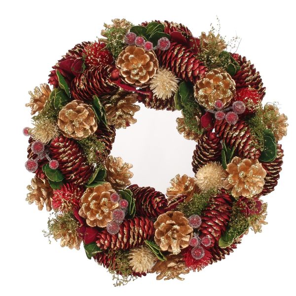 30cm Red / Gold Glitter wreath