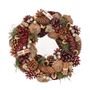 30cm Burgundy Cone/Cinnamon wreath