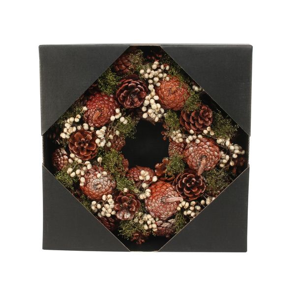 30cm Autumnal Colour Cone wreath