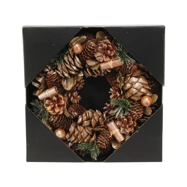 30cm Russet Sparkle Cone wreath