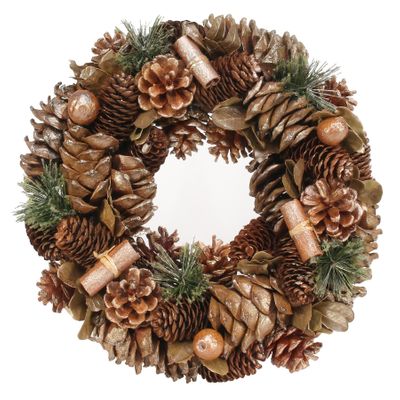 30cm Russet Sparkle Cone wreath