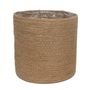 20cm Natural Jute Braided Rope Round Basket w/Liner