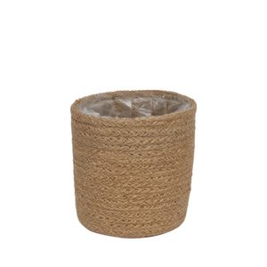 12cm Natural Jute Braided Rope Round Basket w/Liner