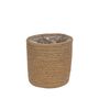 12cm Natural Jute Braided Rope Round Basket w/Liner