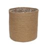 18cm Natural Jute Braided Rope Round Basket w/Liner