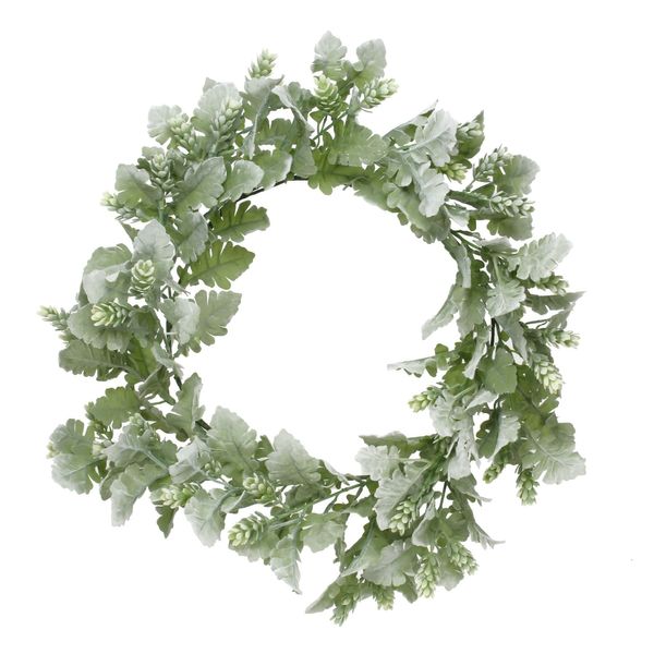 Dusty Miller and hops wreath 60cm