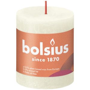 Bolsius Rustic Shine Pillar Candle 80 x 68 - Soft & Pearl