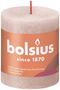 Bolsius Rustic Shine Pillar Candle 80 x 68 -  Misty Pink 