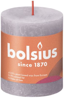 Bolsius Rustic Shine Pillar Candle 80 x 68 - Frosted Lavender