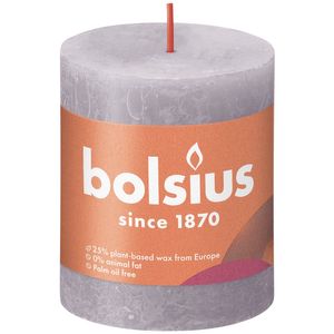 Bolsius Rustic Shine Pillar Candle 80 x 68 - Frosted Lavender