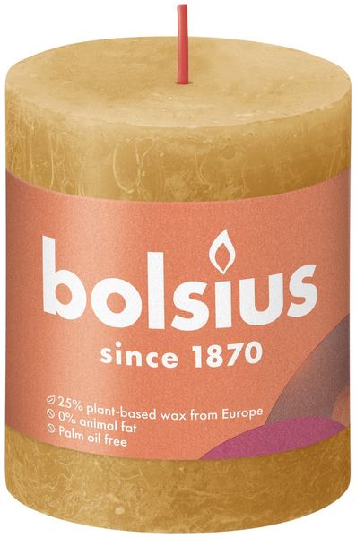 Bolsius Rustic Shine Pillar Candle 80 x 68 - Honeycomb