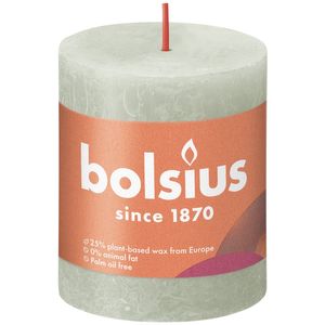 Bolsius Rustic Shine Pillar Candle 80 x 68 - Foggy green