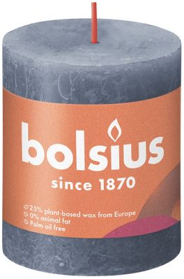 Bolsius Rustic Shine Pillar Candle 80 x 68 - Twilight Blue