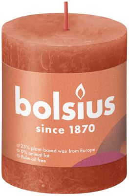 Bolsius Rustic Shine Pillar Candle 80 x 68- Earthy Orange