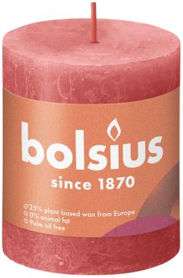 Bolsius Rustic Shine Pillar Candle 80 x 68 - Blossom Pink