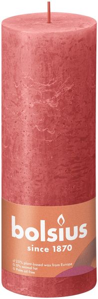 Bolsius Rustic Shine Pillar Candle 190 x 68- Blossom Pink