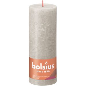 Bolsius Rustic Shine Pillar Candle 190 x 68- Sandy Grey