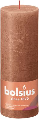 Bolsius Rustic Shine Pillar Candle 190 x 68- Rusty Pink