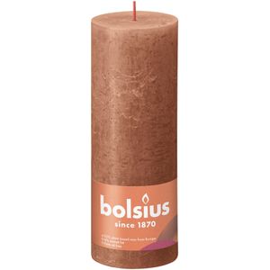 Bolsius Rustic Shine Pillar Candle 190 x 68- Rusty Pink