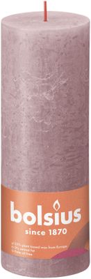 Bolsius Rustic Shine Pillar Candle 190 x 68- Ash Rose