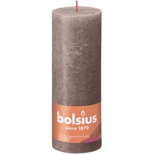Bolsius Rustic Shine Pillar Candle 190 x 68 - Rustic Taupe