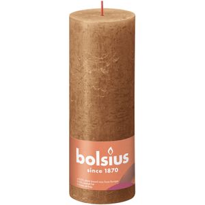 Bolsius Rustic Shine Pillar Candle 190 x 68- Spice Brown