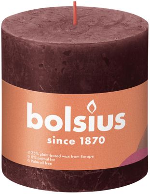 Bolsius Rustic Shine Pillar Candle 100 x 100 - Velvet Red