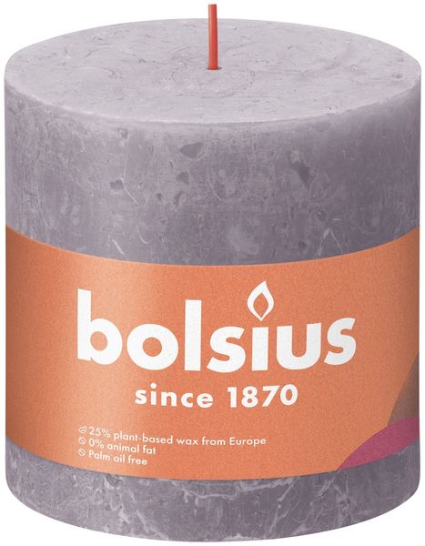 Bolsius Rustic Shine Pillar Candle 100 x 100 - Frosted Lavender