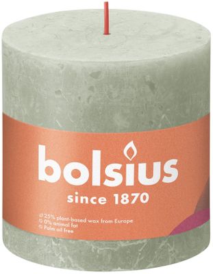 Bolsius Rustic Shine Pillar Candle 100 x 100 - Foggy Green