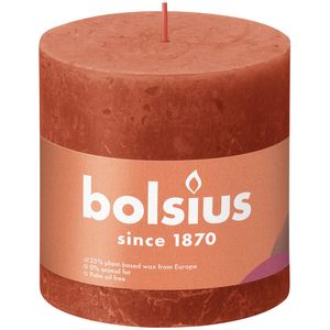 Bolsius Rustic Shine Pillar Candle 100 x 100 - Earthy Orange