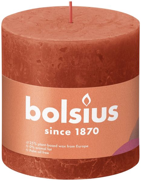 Bolsius Rustic Shine Pillar Candle 100 x 100 - Earthy Orange