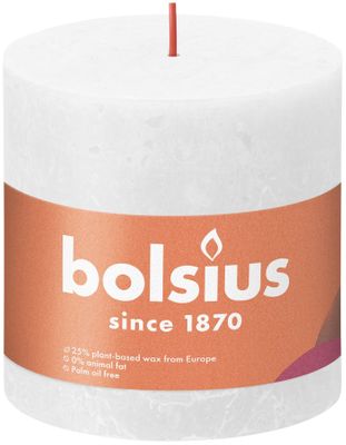 Bolsius Rustic Shine Pillar Candle 100 x 100 - Cloudy White