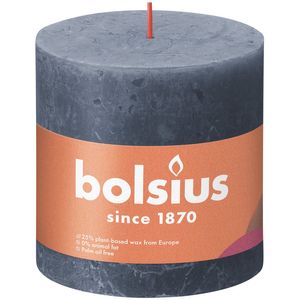 Bolsius Rustic Shine Pillar Candle 100 x 100 - Twilight Blue