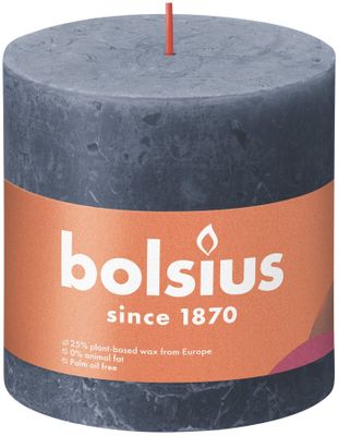 Bolsius Rustic Shine Pillar Candle 100 x 100 - Twilight Blue
