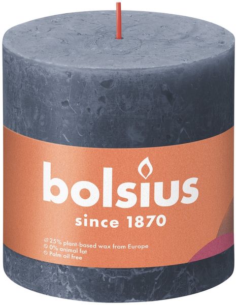 Bolsius Rustic Shine Pillar Candle 100 x 100 - Twilight Blue