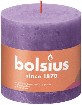 Bolsius Rustic Shine Pillar Candle 100 x 100 - Vibrant Violet