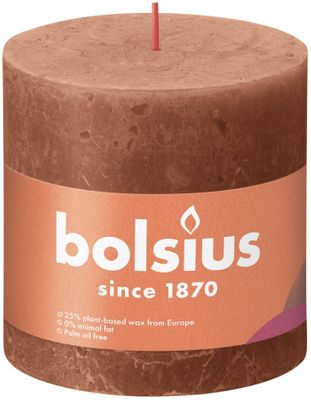 Bolsius Rustic Shine Pillar Candle 100 x 100 - Rusty Pink
