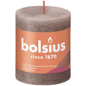 Bolsius Rustic Shine Pillar Candle 80 x 68 - Rustic Taupe