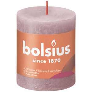 Bolsius Rustic Shine Pillar Candle 80 x 68 - Ash Rose