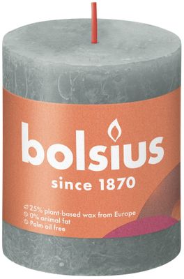 Bolsius Rustic Shine Pillar Candle 80 x 68 - Eucalyptus Green