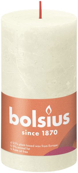 Bolsius Rustic Shine Pillar Candle 130 x 68 - Soft & Pearl
