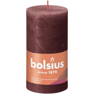 Bolsius Rustic Shine Pillar Candle 130 x 68- Velvet Red