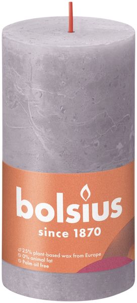 Bolsius Rustic Shine Pillar Candle 130 x 68 - Frosted Lavender