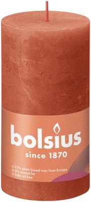 Bolsius Rustic Shine Pillar Candle 130 x 68 - Earthy Orange